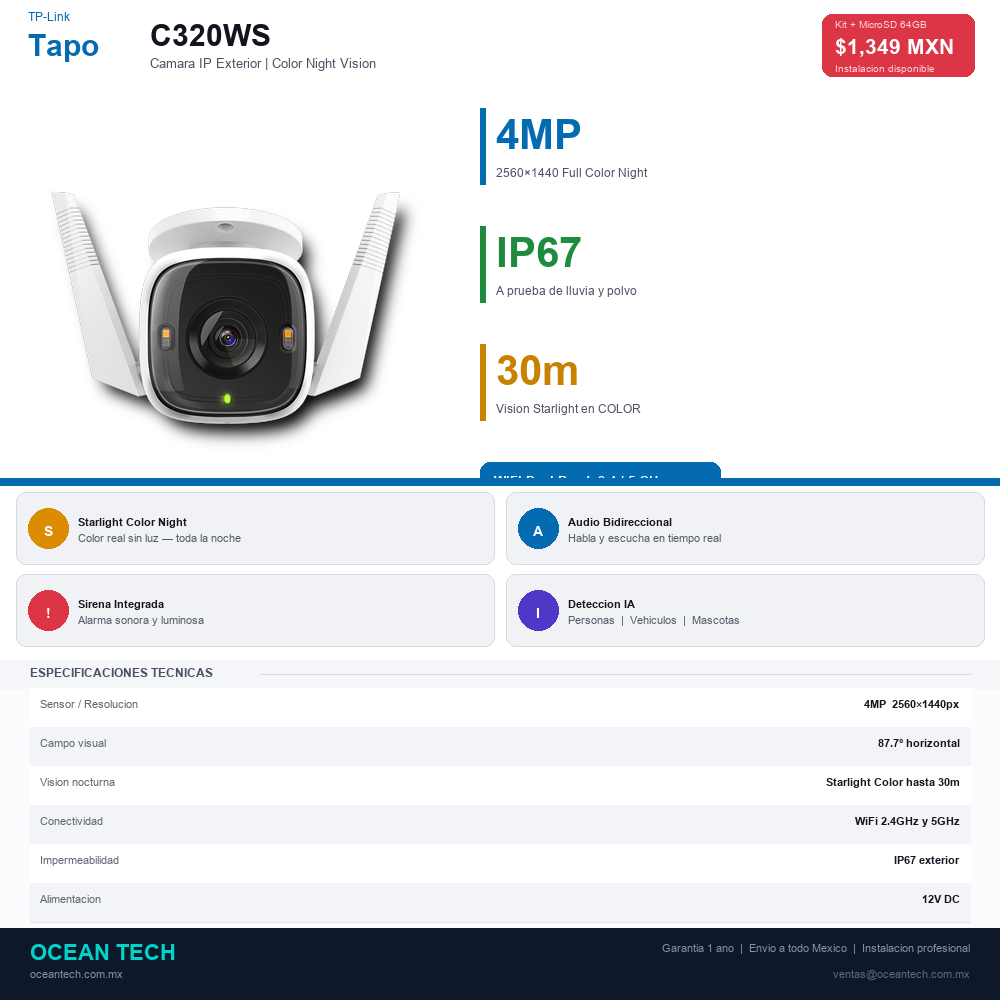 Infografia Tapo C320WS Kit
