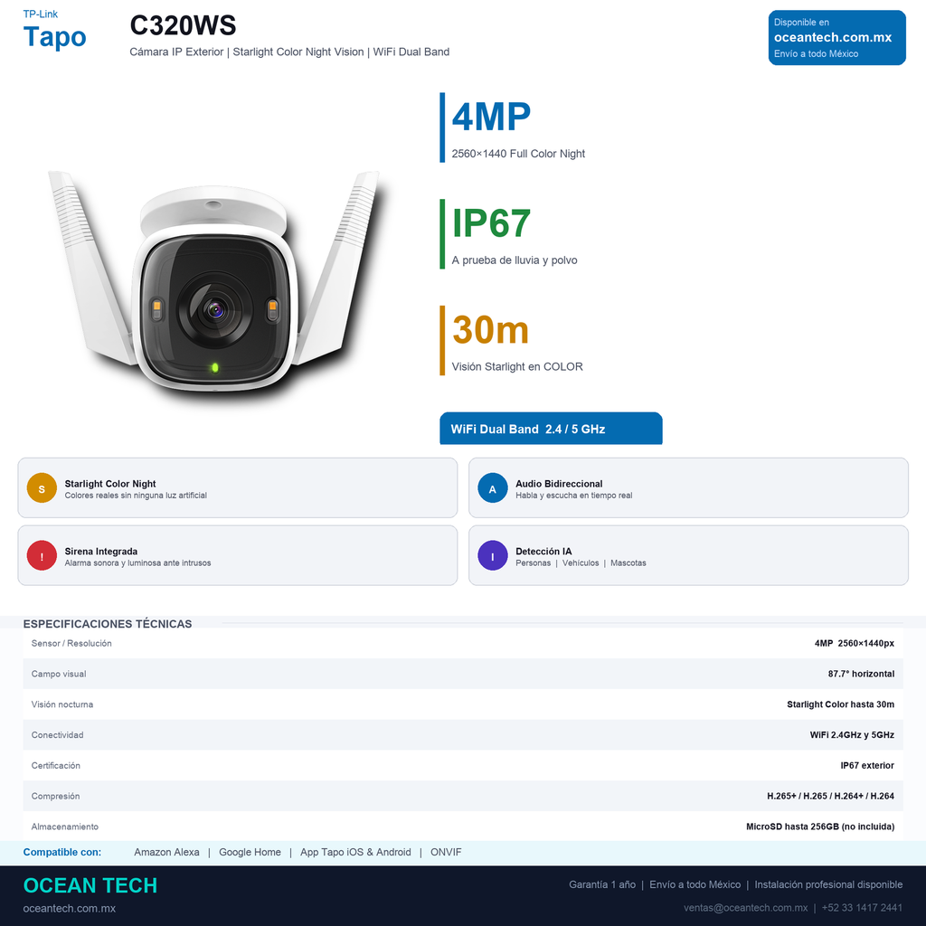 Infografía Tapo C320WS