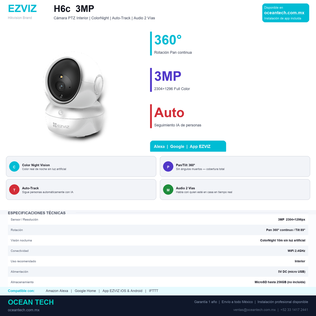 Infografía EZVIZ H6c 3MP
