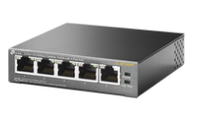 Switch PoE no Administrable de escritorio / 5 puertos 10/100 Mbps / 4 puertos PoE af/at / Presupuesto 67 W / Modo Extensor hasta 250 m / Calidad video prioritaria