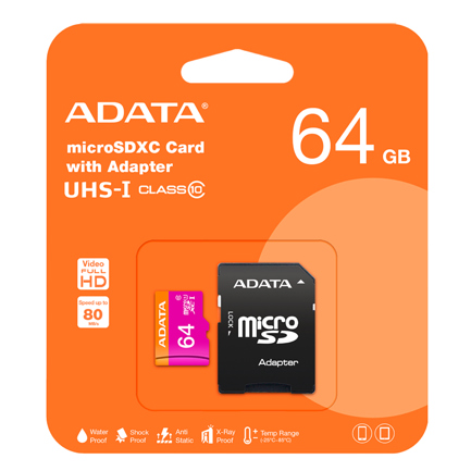 [ADOMEMAB082] Memoria Micro SD Adata Clase 10 + SD 64GB y UHS-1