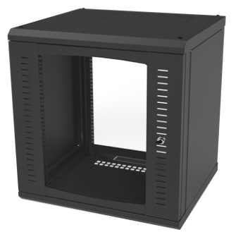 Gabinete para Montaje en Pared Cuerpo Fijo, con 12 Unidades de Rack, de 19in, Puerta de Cristal Templado, Fabricado en Acero