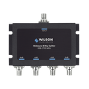 Divisor de potencia de 4 vías para la distribución de señal a dos antenas de servicio | 6 dB de pérdida por puerto | Conectores F hembra