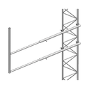 Brazo tipo "F" para tramos STZ-35G, galvanizado por inmersión en caliente.