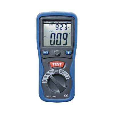 KIT de Medidor de Resistencia a Tierra Digital ( Terrómetro ), a 3 hilos  CAT III / 1000 V.