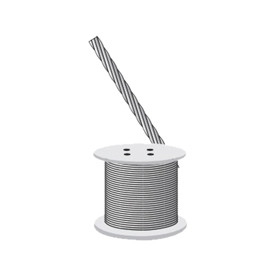 Cable de Retenida 7 Hilos , Resistencia 600 kg, Diámetro 1/8" (Metro). Acero Galvanizado
