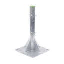 Base para Mástil Hasta 2" con Opresores, Base de 50 x 50 cm y Tubo de 80 cm Ced. 30. Galv. Inmersión.