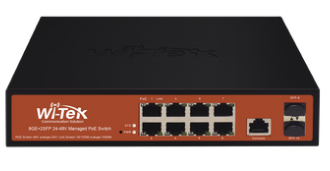 Switch Administrable de 8 puertos Gigabit Ethernet con PoE 802.3 af/at y 24V Pasivo + 2 SFP Gigabit, 150 W