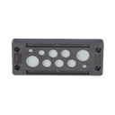 Pasacable de 10 Orificios de Marco Rectangular, IP65, 4.41" X 1.42", para Cables no Terminados, Color Negro.