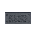 Pasacables Rectangular de Membrana, IP66, 3.39" x 1.42", 12 orificios, para Cables no Terminados. Color Negro