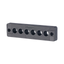Pasacables  de 6 Orificios en Línea 4.41" X 0.67" IP65,  para Cables Terminados, Color Negro
