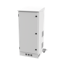 Gabinete de Piso para Exterior con Ventiladores y Termostato con Rack de 19" de 16 U + Espacio para Baterías, Se envía el Gabinete Armado.