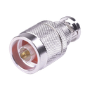  Adaptador en Línea, de Conector N Macho a BNC Macho, Plata/ Oro/ Teflón.