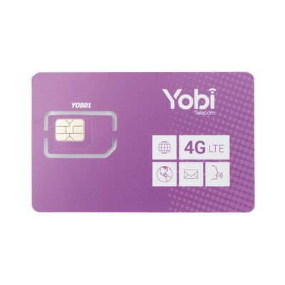 SIM Yobi para dispositivos móviles 3G/4G con recarga de 1GB cada mes durante 1 año de servicio (solo datos)