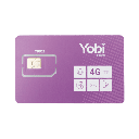 SIM Yobi para dispositivos móviles 3G/4G con recarga de 3.5GB cada mes durante 1 año de servicio (solo datos)