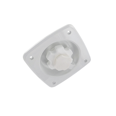 Regulador de presión de agua color blanco.