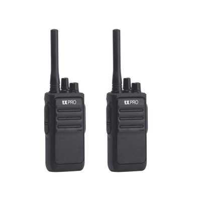 Par Radios Portátiles Analógicos UHF 400-470 MHz / 2W / 16 Canales / Preconfigurados / Listos para Usar