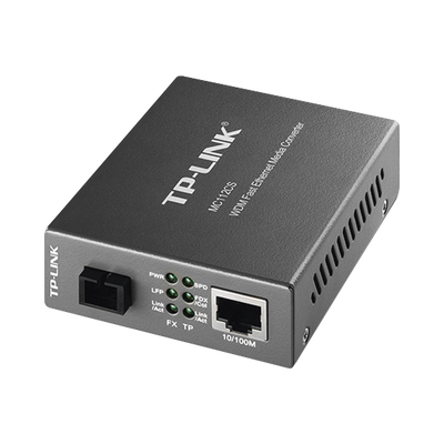Convertidor Fibra Óptica WDM Monomodo / 1 puerto RJ45 10/100 Mbps / 1 puerto SC/UPC 100 Mbps /  Hasta 20 Km / Para su Funcionamiento Requiere el Modelo MC111CS / Plug and Play