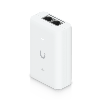 [UACC-POE+-2.5G] Adaptador PoE+ 2.5G / hasta 30 W / 48V 0.65A / (2) Puertos RJ45 MultiGigabit 2.5G / Salida PoE+ / LED Indicador / Ideal para APs UniFi WiFi 7 / / Protección contra Sobretensiones