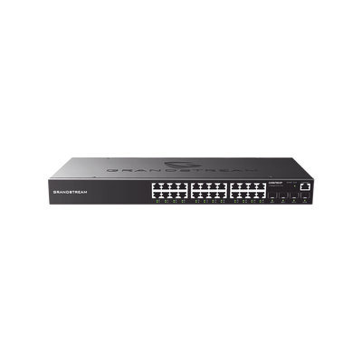 [GWN7803] Switch Gigabit Administrable / 24 puertos 10/100/1000 Mbps + 4 Puertos SFP Uplink / Compatible con GWN Cloud.