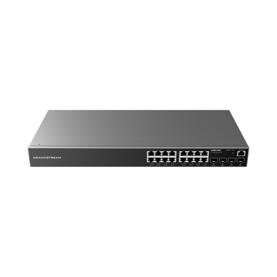 [GWN7802] Switch Gigabit Administrable / 16 puertos 10/100/1000 Mbps + 4 Puertos SFP Uplink / Compatible con GWN Cloud.