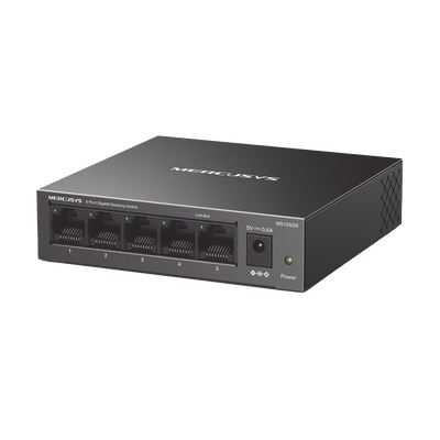 [MS105GS] Switch NO Administrable / Para escritorio / Carcasa de metal / 5 puertos 10/100/1000 Mbps / Diseño Compacto / Plug and Play