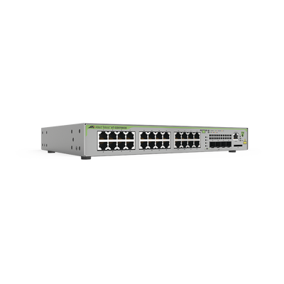 [AT-GS970M/28-10] Switch Administrable CentreCOM GS970M, Capa 3 de 24 Puertos 10/100/1000 Mbps + 4 SFP Gigabit