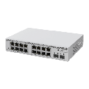 Switch MikroTik con 16 Puertos Gigabit Ethernet / 2 Puertos SFP+ 10G / Filtrado MAC y VLANs / SwOS Configuración Web