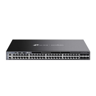 [SG6654X] Switch Omada L3 SDN Administrable / 48 puertos Gigabit y 6 puertos SFP+ / Funciones RIP, VRRP, Servidor DHCP / Administración centralizada OMADA / Fuente Redundante