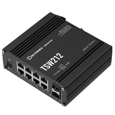 [TSW212] Switch Industrial Administrable L2, 8 puertos GE + 2 SFP, Soporta Profinet