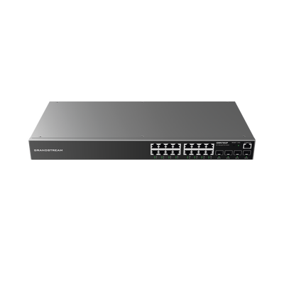 [GWN7802P] Switch Gigabit PoE+ Administrable / 16 puertos 10/100/1000 Mbps + 4 Puertos SFP Uplink / Hasta 240W / Compatible con GWN Cloud.