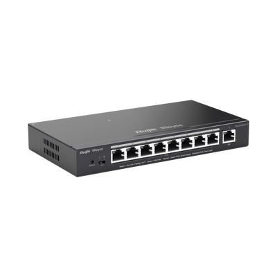 [RG-ES209GC-P] Switch Administrable 8 Puertos PoE+ 802.3af/at Gigabit, gestión gratuita desde la nube, 120w