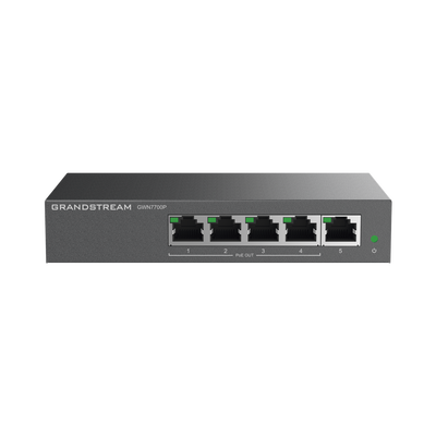 [GWN7700P] Switch PoE+ Gigabit No Administrable / 5 puertos 10/100/1000 Mbps / 4 puertos PoE+ / hasta 60W