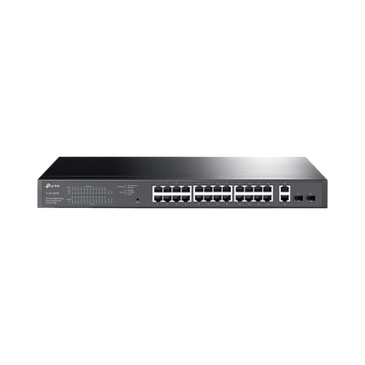 [TL-SG1428PE] Switch PoE Administrable 24 puertos 10/100/1000 Mbps / 2 puertos SFP / 24 puertos PoE af/at / Presupuesto PoE 250W / 