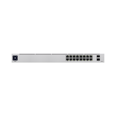 [USW-16-POE] UniFi Switch USW-16-POE Gen2, Capa 2 de 16 puertos (8 puertos PoE 802.3af/at + 8 puertos Gigabit) + 2 puertos 1G SFP, 42W, pantalla informativa