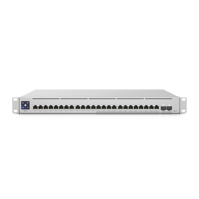 [USW-ENTERPRISE-24-POE] UniFi Switch Empresarial Capa 3 de 24 puertos PoE 802.3af/at (12 puertos 2.5G y 12 puertos 1G) + 2 puertos 1/10G SFP+, 400W, pantalla informativa