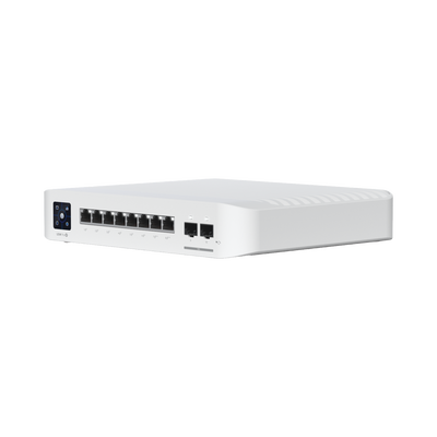 [USW-PRO-8-POE] Switch UniFi Pro 8 PoE Administrable Capa 3, 8 puertos GbE / (6) puertos POE+ af/at y (2) puertos POE++ 802.3bt / (2) puertos SFP+ 10G / 120W de presupuesto POE 