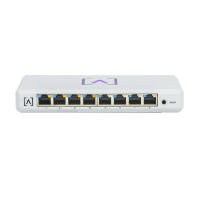 [S8-POE] Switch Gigabit PoE+ Administrable / 8 puertos 10/100/1000 Mbps (4 de ellos PoE+ 802.3af/at) / Hasta 60W / Administración nube gratuita / Presupuesto de 60W