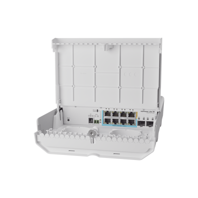 [CSS610-1GI-7R-2S+OUT] (CSS610-1Gi-7R-2S+OUT) netPower Lite 7R Switch Smart 7 puertos PoE Inverso Gigabit, 2 SFP+ 10G, para exterior