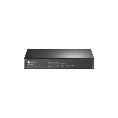 [TL-SF1008P] Switch PoE+ No Administrable / De Escritorio 8 puertos 10/100 Mbps / 4 puertos PoE af/at Inteligente / Presupuesto 66 W / Hasta 250 metros