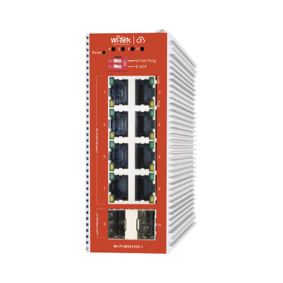 Switch L2+ PoE Industrial / Administración Cloud-Web-CLI / 8 Puertos PoE af/at 100/1000 Mbps / 2 Puertos SFP Gigabit / Presupuesto PoE 120 W / Protocolo ERSP (redundancia enlaces)