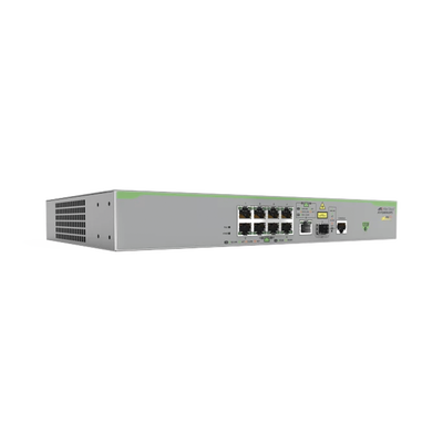 [AT-FS980M/9PS-10] Layer 3 Lite Managed Access Switch, 8x 10/100T PoE, 1x SFP uplink, US Power Cord.