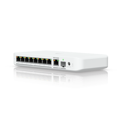 [USW-FLEX-2.5G-8-POE] USW Flex 2.5G PoE Switch de 8 Puertos 2.5GbE PoE++, con un Puerto de Enlace Ascendente Combinado RJ45/SFP+ de 10 GbE (No incluye Adaptador ca/cc)