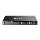 Switch Omada L3 SDN Administrable / 24 puertos PoE af/at Gigabit y 4 puertos SFP+ / Presupuesto PoE 720W / Funciones RIP, VRRP, Servidor DHCP / Administración centralizada OMADA / Fuente Redundante