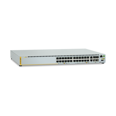 [AT-X310-26FP-10] Switch de Acceso PoE+ Stackeable Capa 3, 24 Puertos 10/100 Mbps + 2 SFP/RJ45 Combo + 2 Puertos Stacking, 370 W