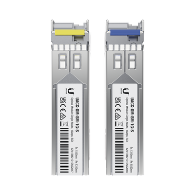 UFiber Módulo SFP, transceptor MiniGibic MonoModo 1.25 Gbps, distancia 3km, Simplex, un conector LC, incluye 2 tranceptores