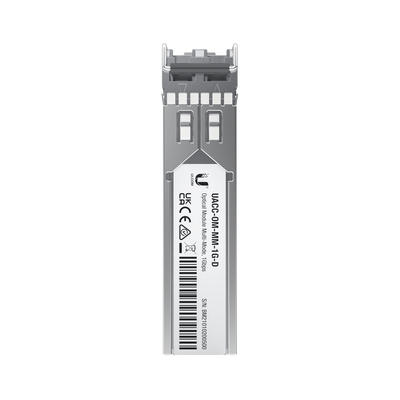 [UACC-OM-MM-1G-D-2] UFiber Módulo SFP, transceptor MiniGibic MultiModo 1.25 Gbps, distancia 550m, conectores LC, paquete de 2 piezas