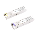 Transceptores Ópticos Bidireccionales SFP (Mini-Gbic) / Monomodo 1490 & 1550 nm / 1.25 Gbps / 1000BASE-BX / Conector LC/UPC Simplex / DDM / Hasta 80 km / 2 Piezas 