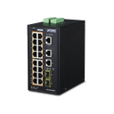 Switch Industrial Administrable 16 puertos 10/100/1000 T 802.3at PoE + 2 Puertos 10/100/1000 T + 2 puertos 100/1000 X SFP