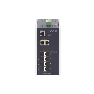 [IGS-10080MFT] Switch Industrial Administrable L2+, 8 Puertos 1G SFP, 2 Puertos TP Gigabit, (-40 ~75 grados C) 